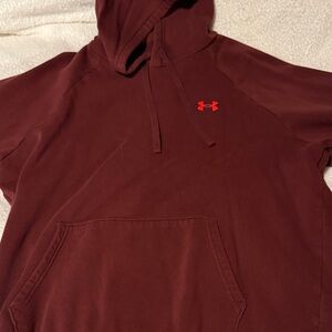 Under Armour Burgundy Hoodie with Red Emblem